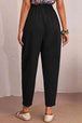 Elastic Waist Pocket Tapered Pants Bazaarbey