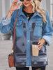 Geometric Raw Hem Button Up Denim Jacket Bazaarbey
