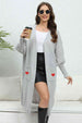 BazaarBey Lantern Sleeve Open Front Pocketed Cardigan Trendsi