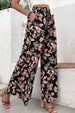 Floral Pull-On Wide Leg Pants Bazaarbey