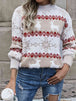 Reindeer & Snowflake Round Neck Sweater Bazaarbey