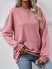 Round Neck Long Sleeve Sweatshirt Trendsi