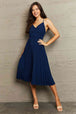 Tie Back Spaghetti Strap Pleated Dress -BazaarBey - www.shopbazaarbey.com