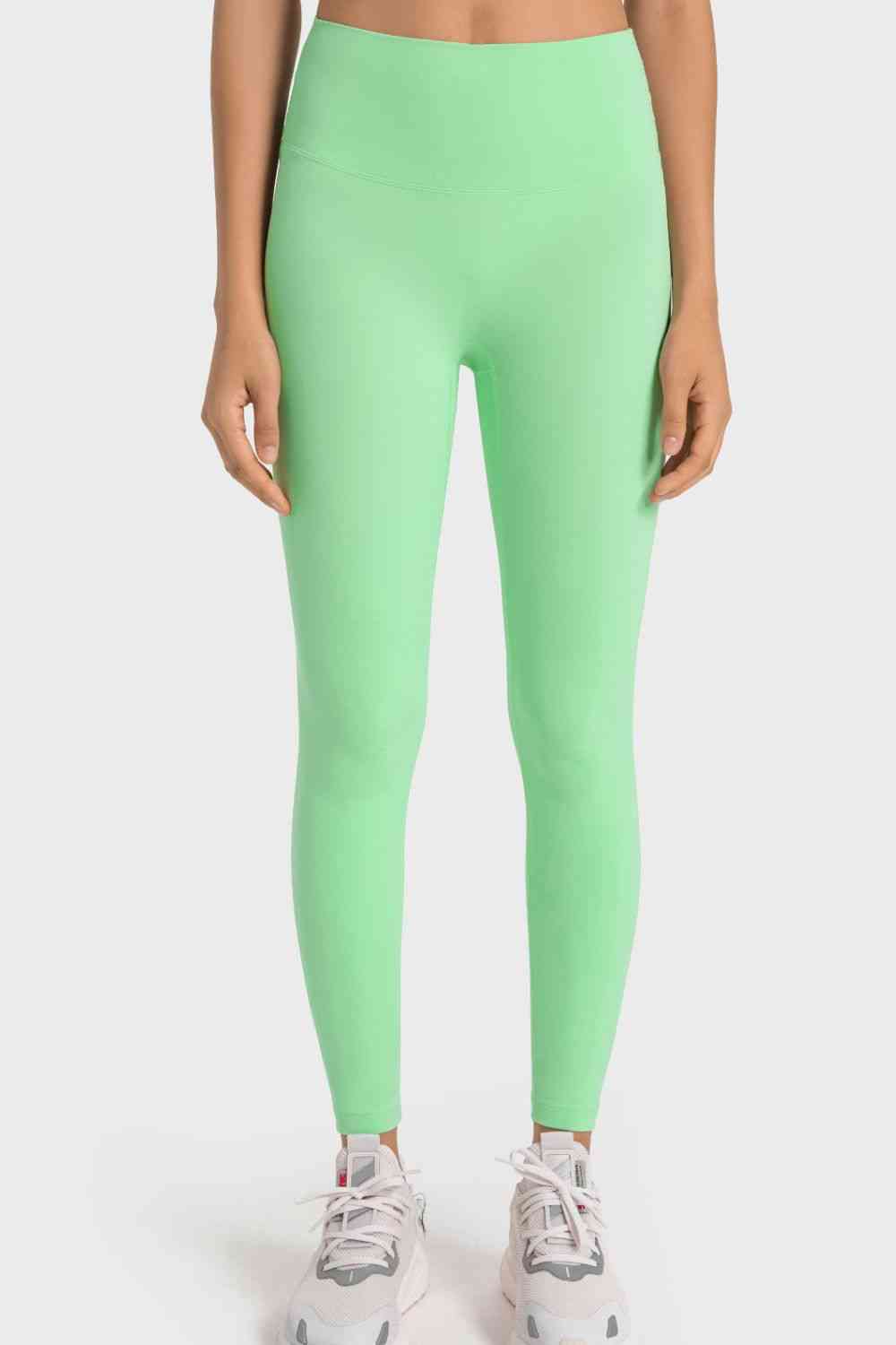 High-Rise Wide Waistband Yoga Leggings Bazaarbey