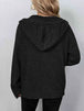 Button Up Drawstring Long Sleeve Hooded Cardigan Bazaarbey