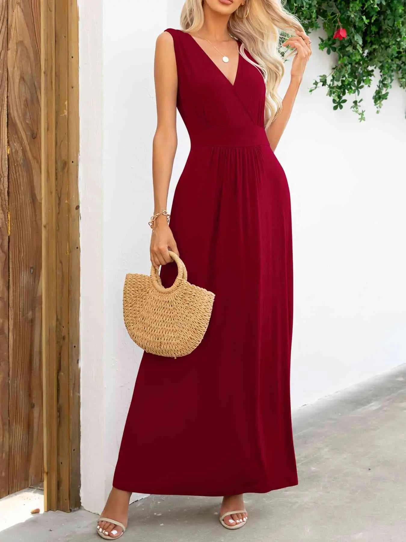  Neck Sleeveless Maxi Dress -BazaarBey - www.shopbazaarbey.com
