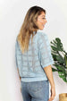  Ribbed Trim Round Neck Knit Top Bazaarbey