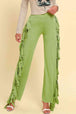 Fringe Trim Wide Leg Pants Bazaarbey