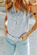  Button Front V-Neck Tank Bazaarbey