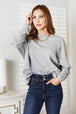  Seam Detail Round Neck Long Sleeve Top Trendsi