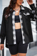 Plaid Button Down Collared Jacket Trendsi