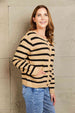  Striped Button Front Cardigan Trendsi