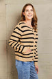  Striped Button Front Cardigan Trendsi