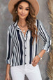 Striped Button-Down Long Sleeve Shirt Bazaarbey