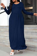 Plus Size Round Neck Long Sleeve Maxi Dress with Pockets -BazaarBey - www.shopbazaarbey.com