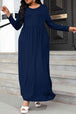 Plus Size Round Neck Long Sleeve Maxi Dress with Pockets -BazaarBey - www.shopbazaarbey.com