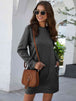 Round Neck Long Sleeve Mini Dress with Pockets -BazaarBey - www.shopbazaarbey.com