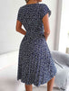  Floral Pleated Belted Dress -BazaarBey - www.shopbazaarbey.com