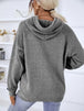 Texture Drawstring Long Sleeve Hooded Sweater Bazaarbey