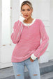 Striped Round Neck Long Sleeve Knit Top Trendsi