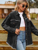 Button Up Collared Neck Raw Hem Denim Top Bazaarbey