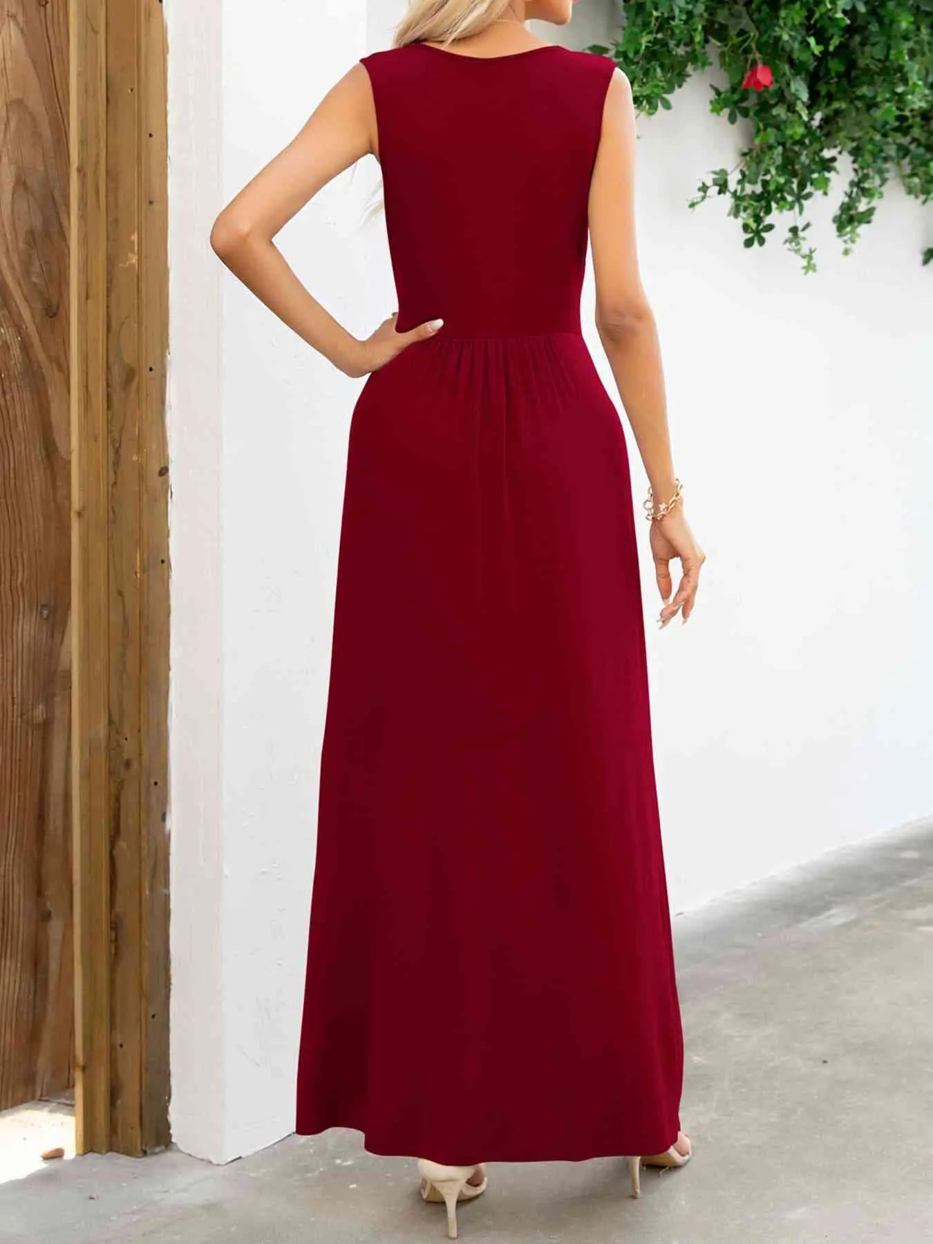  Neck Sleeveless Maxi Dress -BazaarBey - www.shopbazaarbey.com