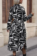 Printed Tie Front Collared Neck Slit Shirt Dress -BazaarBey - www.shopbazaarbey.com