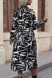 Printed Tie Front Collared Neck Slit Shirt Dress -BazaarBey - www.shopbazaarbey.com