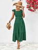 Tie Belt Ruffled Tiered Dress -BazaarBey - www.shopbazaarbey.com