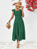 Tie Belt Ruffled Tiered Dress -BazaarBey - www.shopbazaarbey.com
