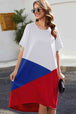 Color Block Round Neck Short Sleeve Dress -BazaarBey - www.shopbazaarbey.com
