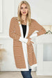 Striped Open Front Longline Cardigan Trendsi