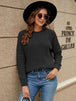 Round Neck Raglan Sleeve Sweater Bazaarbey