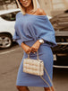 Round Neck Lantern Sleeve Dress -BazaarBey - www.shopbazaarbey.com