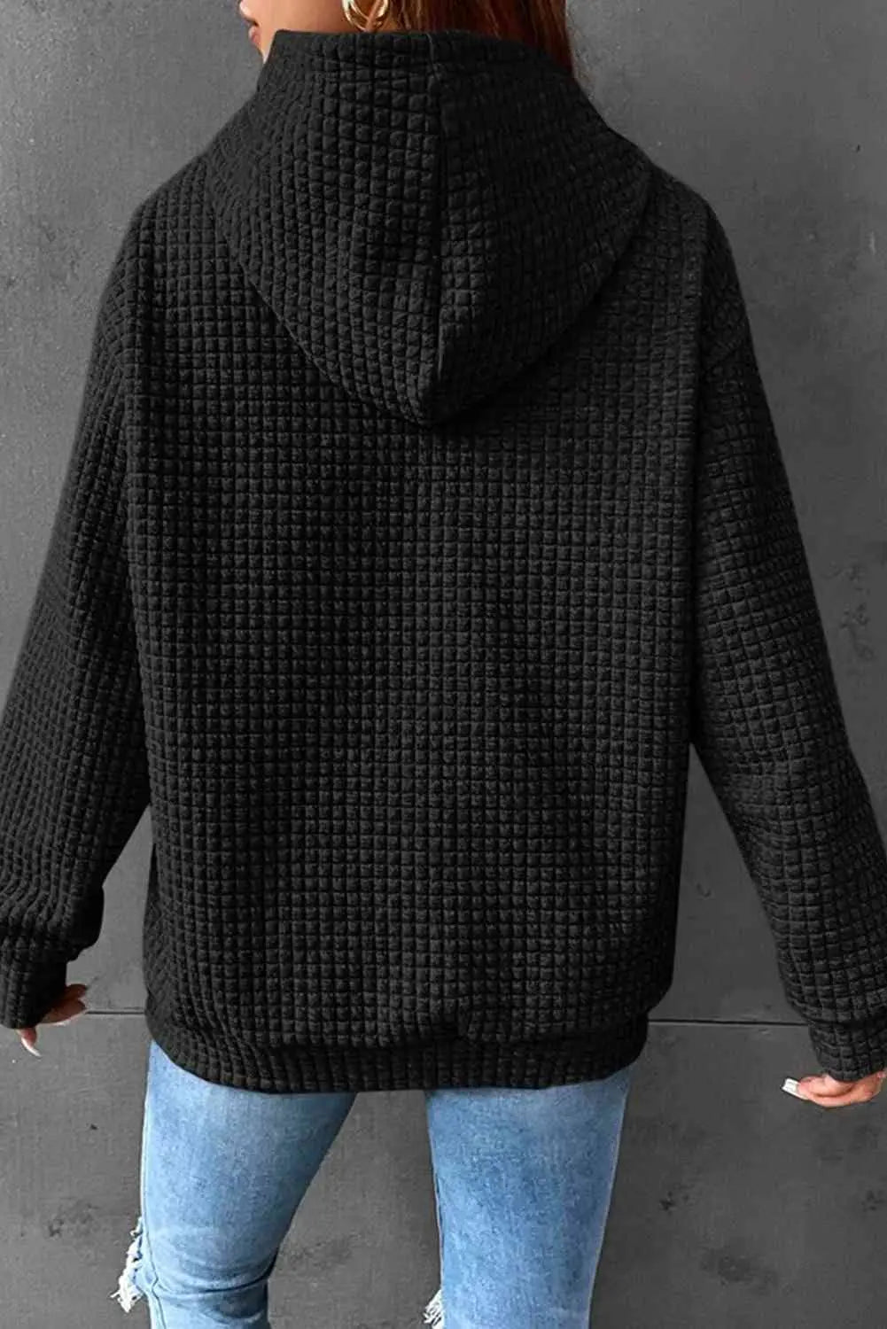 Dropped Shoulder Pocketed Hoodie Trendsi