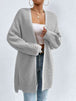 Open Front Dropped Shoulder Slit Cardigan Bazaarbey