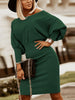 Round Neck Lantern Sleeve Dress -BazaarBey - www.shopbazaarbey.com