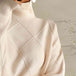 Geometric Turtleneck Long Sleeve Sweater Bazaarbey
