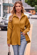 Slit Dropped Shoulder Longline Shirt Bazaarbey