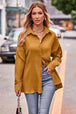 Slit Dropped Shoulder Longline Shirt Bazaarbey
