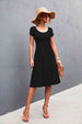 Scoop Neck Short Sleeve Dress -BazaarBey - www.shopbazaarbey.com