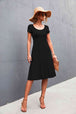 Scoop Neck Short Sleeve Dress -BazaarBey - www.shopbazaarbey.com