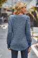 Ribbed Round Neck Long Sleeve Knit Top Trendsi