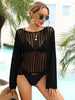 Long Sleeve Round Neck Openwork Cover-Up Trendsi
