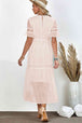 V-Neck Short Sleeve Midi Dress -BazaarBey - www.shopbazaarbey.com