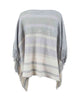 Striped Boat Neck Poncho with Fringes Bazaarbey