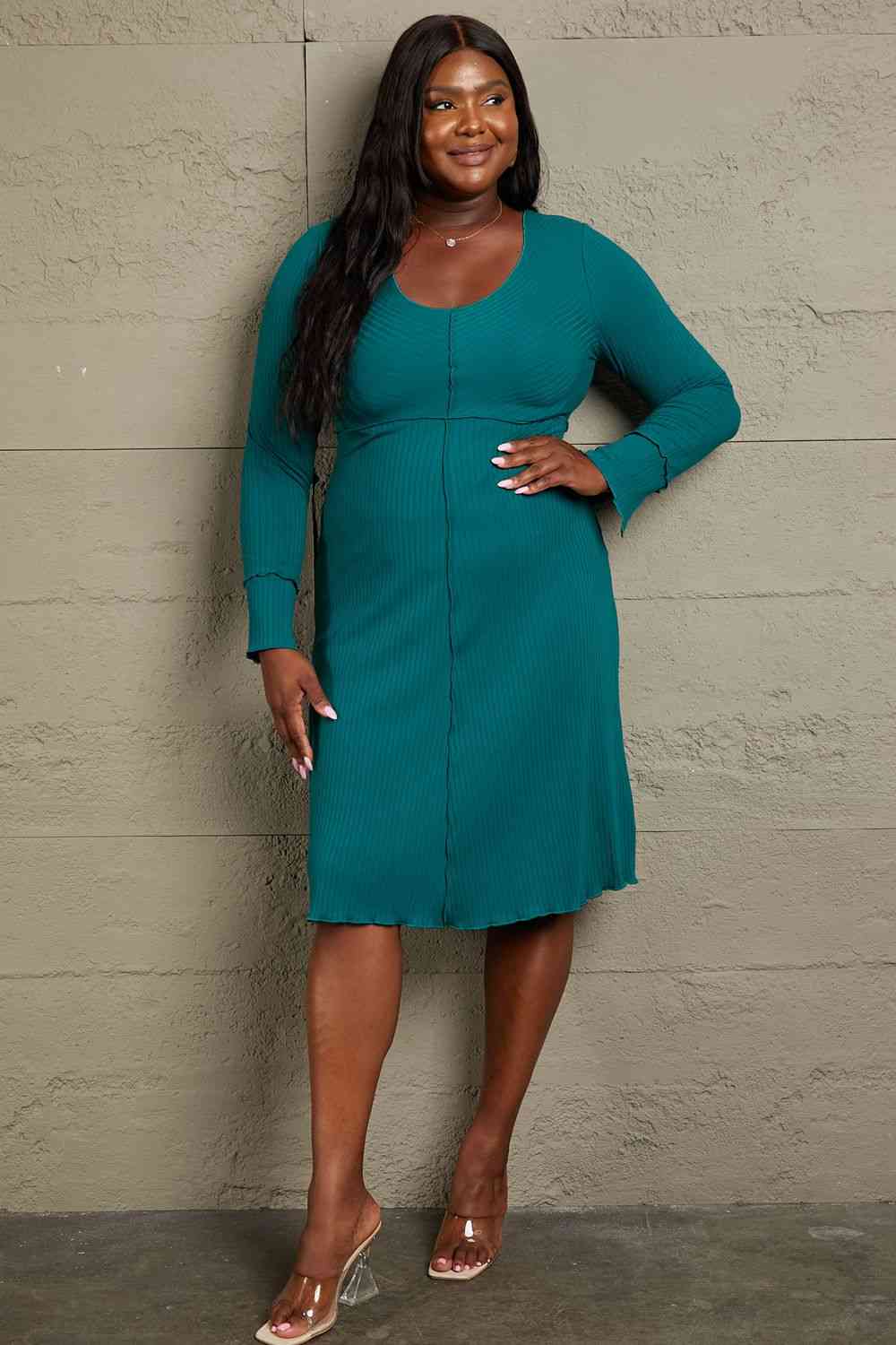  Full Size Chevron Upper Bodycon Midi Dress -BazaarBey - www.shopbazaarbey.com