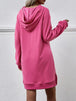 Slit Long Sleeve Hooded Dress with Pocket -BazaarBey - www.shopbazaarbey.com