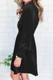 Smocked Round Neck Long Sleeve Dress -BazaarBey - www.shopbazaarbey.com