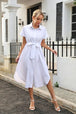 Tied Button Up Shirt Dress -BazaarBey - www.shopbazaarbey.com